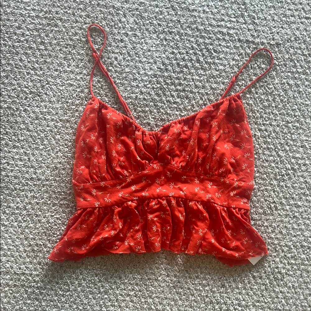 Red Floral Women's Top